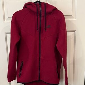 Nike Crimson (Maroon/Dark Red) Tech Fleece Full Zip Hoodie